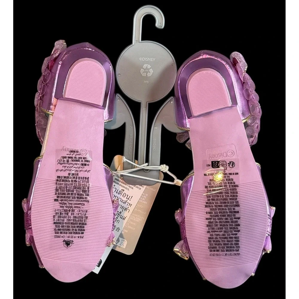 Disney Tangled Princess Rapunzel Costume Shoes Dress Up Girls Gem Sparkle 11/12